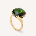 18K Yellow Gold Green Tourmaline Cocktail Ring