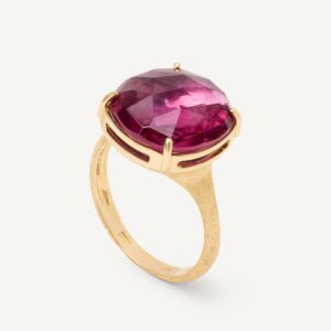 18K Yellow Gold Pink Tourmaline Cocktail Ring