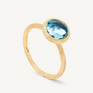 18K Yellow Gold Blue Topaz Stackable Ring