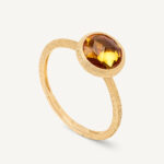 18K Yellow Gold Citrine Stackable Ring