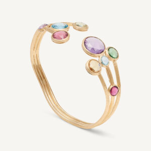 18K Yellow Gold Gemstone Cuff