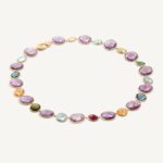 18K Yellow Gold Gemstone Necklace featuring Amethyst, 18.5"