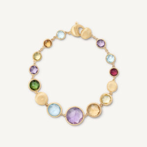 18K Yellow Gold Gemstone Graduated Bracelet, 7.25"