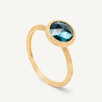 18K Yellow Gold London Blue Topaz Stackable Ring
