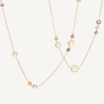 18K Yellow Gold Gemstone Necklace, 36"