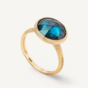 18K Yellow Gold London Blue Topaz Ring