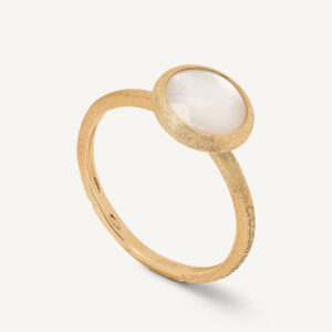 18K Yellow Gold Mother of Pearl Stackable Ring