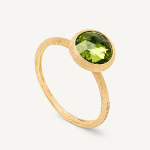 18K Yellow Gold Peridot Stackable Ring