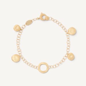 18K Yellow Gold Charm Bracelet, 7.25"