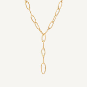 18K Yellow Gold Convertible Oval Link Lariat, 18.25"