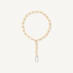 18K Yellow Gold Convertible Oval Link Lariat with Diamonds, 18"