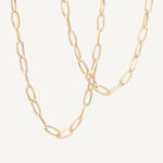 18K Yellow Gold Oval Link Necklace, 36"