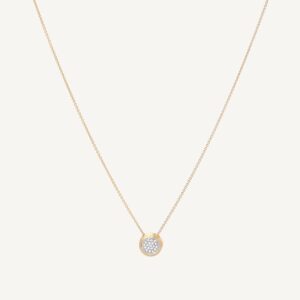 18K Yellow Gold Diamond Pendant Necklace, 16.5"-18"