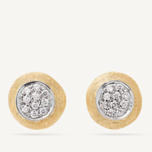 18K Yellow Gold Diamond Stud Earrings, 0.4"