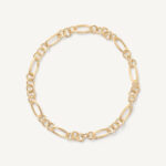 18K Yellow Gold Alternating Link Necklace, 17.75"