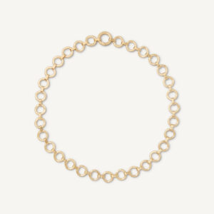 18K Yellow Gold Flat Link Necklace, 17.25"