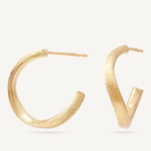 18K Yellow Gold Hoops, 0.95"