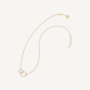 18K Yellow Gold Diamond Infinity Necklace, 16.5"-18"