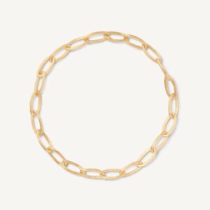 18K Yellow Gold Oval Link Necklace, 17.75"