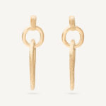 18K Yellow Gold Link Earrings, 1.5"