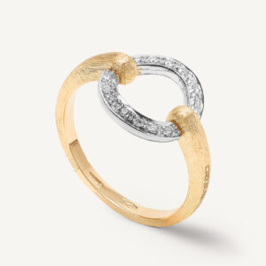 18K Yellow Gold Ring with Diamond Circle