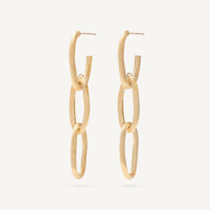18K Yellow Gold Link Earrings, 2.46"