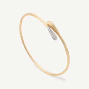 18K Yellow Gold Hugging Bangle with Diamonds