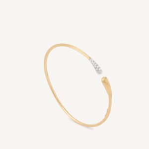 18K Yellow Gold Kissing Bangle with Diamonds