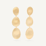 18K Yellow Gold Petal Earrings, 2"
