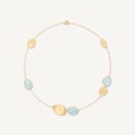 18K Yellow Gold Aquamarine Necklace, 16.5"