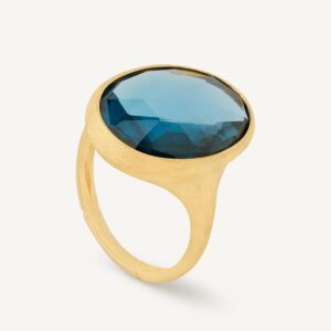 18K Yellow Gold Blue Topaz Ring