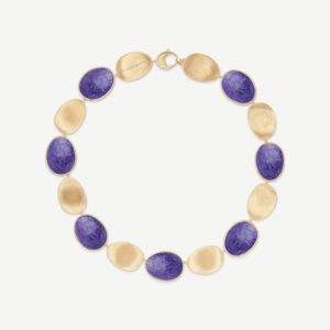 18K Yellow Gold Charoite Necklace, 17.75"