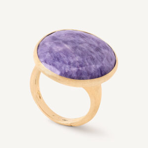 18K Yellow Gold Charoite Cocktail Ring