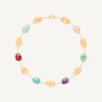 18K Yellow Gold Gemstone Necklace, 17"