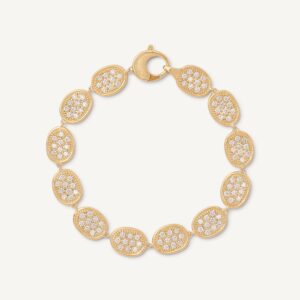 18K Yellow Gold Diamond Petal Bracelet, 7.25"