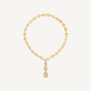 18K Yellow Gold Diamond Petal Lariat, 18.25"