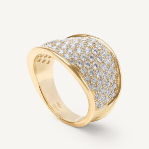 18K Yellow Gold Diamond Ring, 13mm