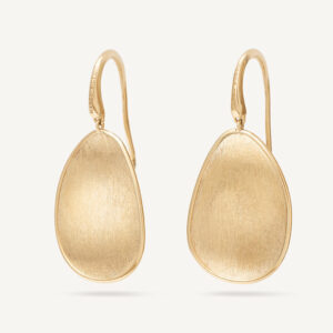 18K Yellow Gold Petal Earrings, 1.25"