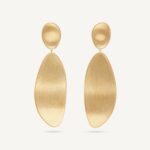 18K Yellow Gold Twisted Petal Earrings, 2.4"