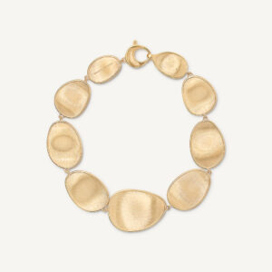 18K Yellow Gold Petal Graduated Bracelet, 7"