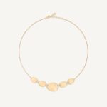18K Yellow Gold Petal Halfsie Necklace with Diamonds, 16.5"