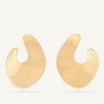 18K Yellow Gold Wrap Earrings, 1.7"