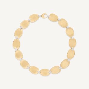18K Yellow Gold Large Petal Necklace with Diamonds, 17.75"
