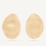 18K Yellow Gold Petal Stud Earrings. 1.4"