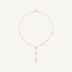 18K Yellow Gold Petal Lariat with Diamonds, 16.5"-18"