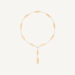 18K Yellow Gold Petal Lariat with Diamond Clasp, 18"