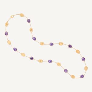 18K Yellow Gold Charoite Necklace, 36"