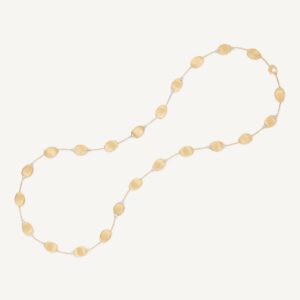 18K Yellow Gold Petal Necklace with Diamonds, 36"