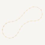 18K Yellow Gold Small Petal Necklace with Diamonds, 36"