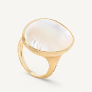 18K Yellow Gold Mother of Pearl Cocktail Ring